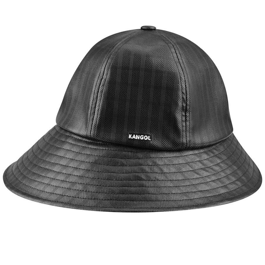 Faux Leather Rain Brim Casual - Black Plaid / S