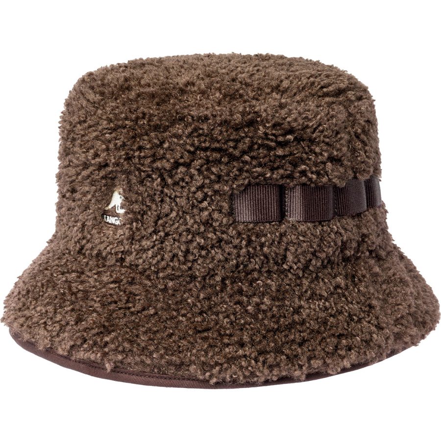 Faux Shearling Utility Bucket - Brown / S