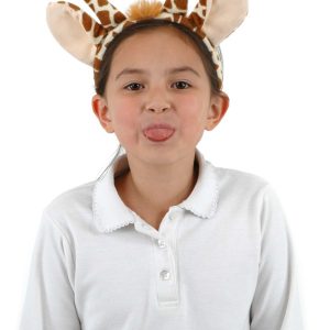 Fleece Giraffe Ears & Tail Costume Set