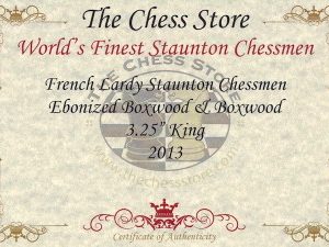 French Lardy Staunton Chess Set Ebonized & Boxwood Pieces with Mahogany Chess Box - 3.25 King