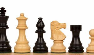 French Lardy Staunton Chess Set with Ebonized & Boxwood Pieces - 3.25 King