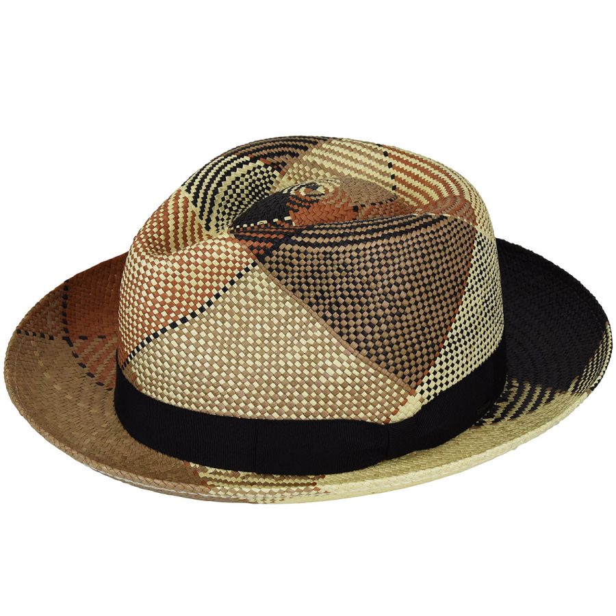 Giger Panama Fedora - Brown Plaid/L