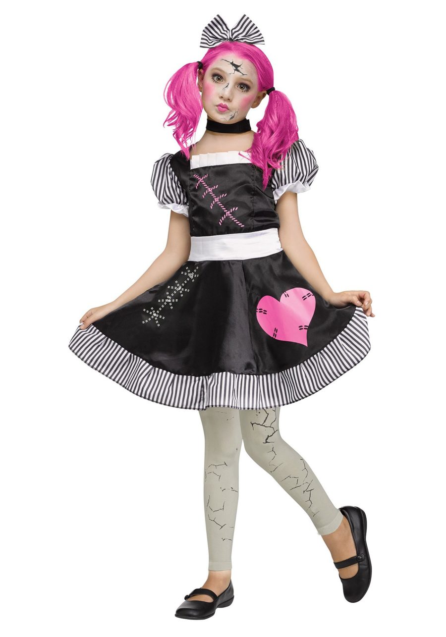 Girls Broken Doll Costume