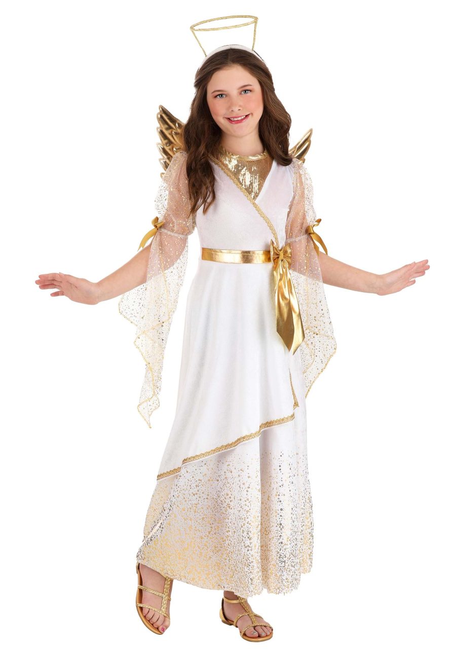 Girl's Golden Angel Costume Dress