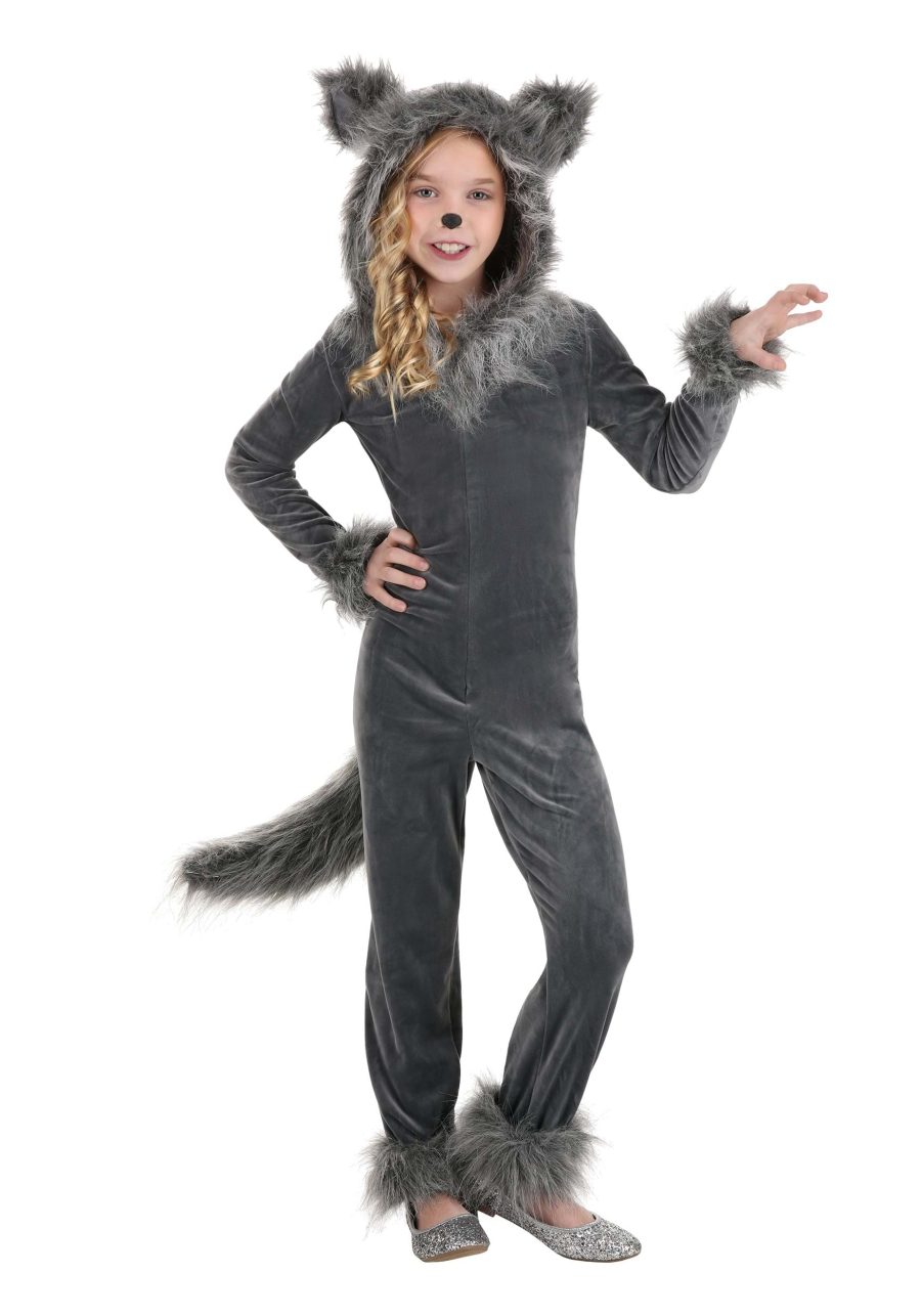 Girl's Grey Wolf Costume