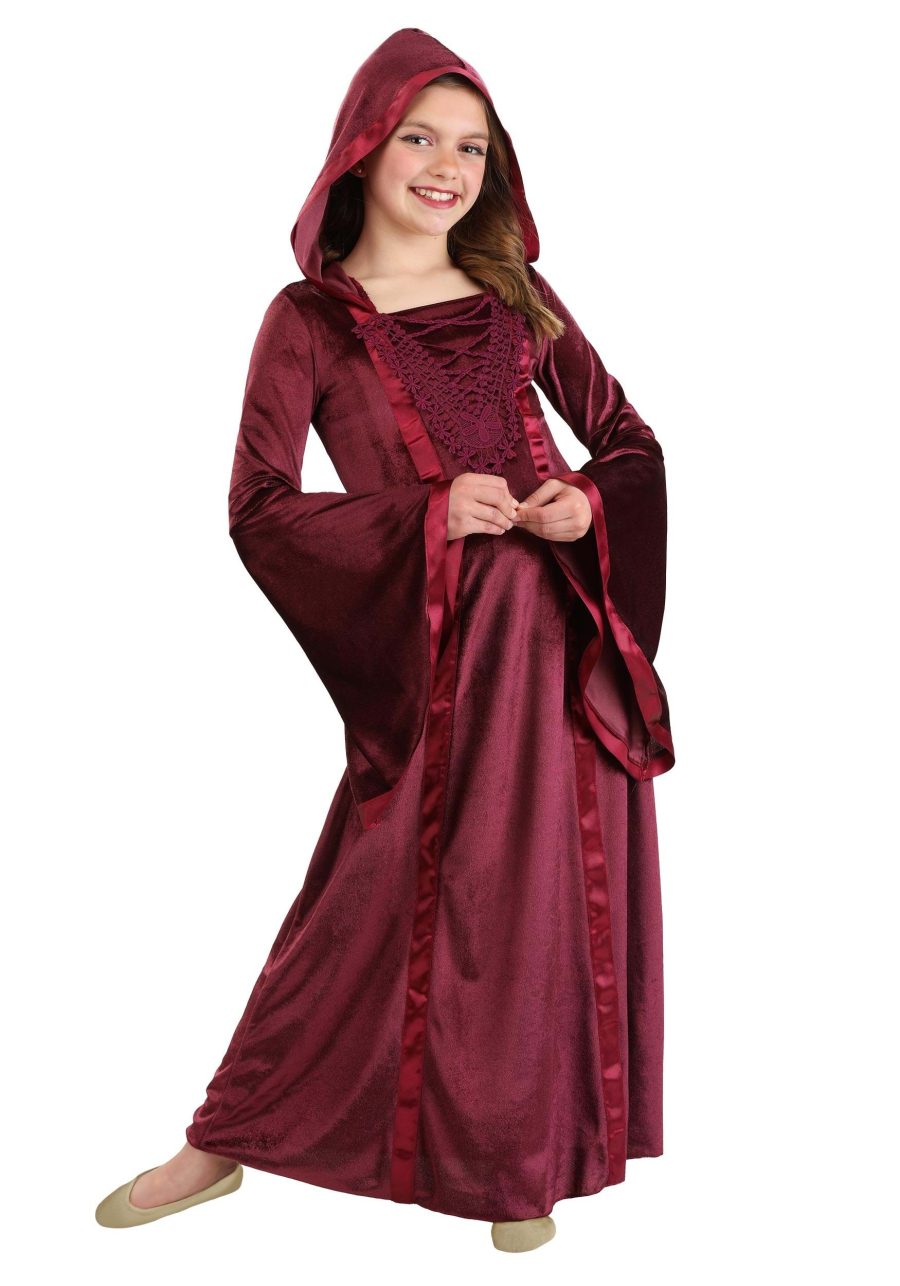 Girl's Hooded Renaissance Maiden Costume