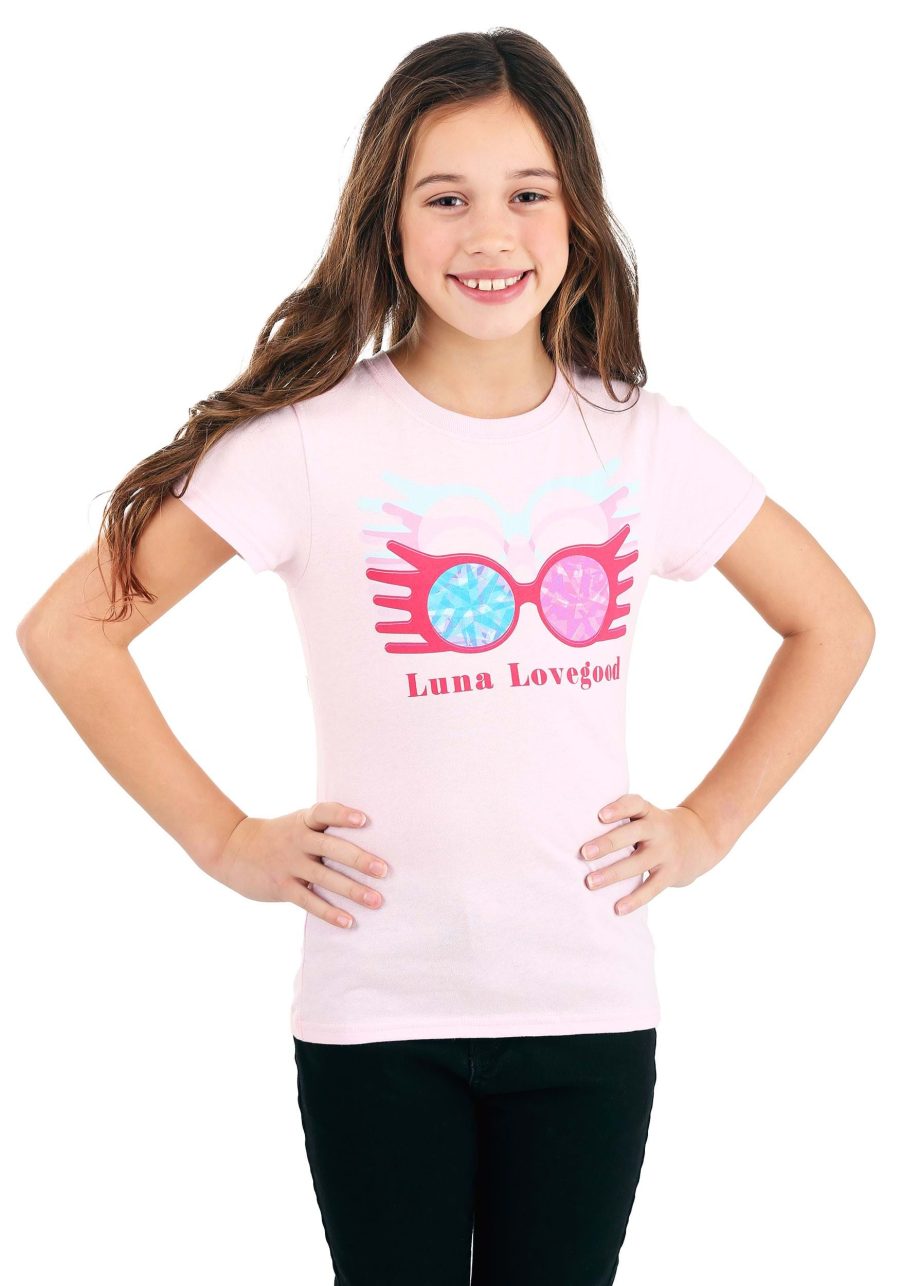 Girls Luna Lovegood Glasses Pink T-Shirt