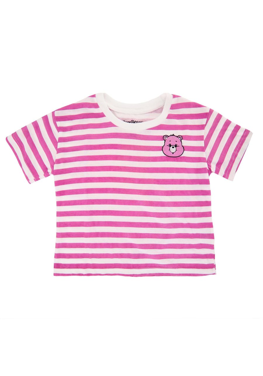 Girl's Purple Care Bears Striped Skimmer Tee