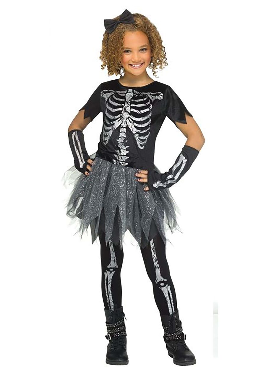 Girl's Silver Skele-Girl Costume