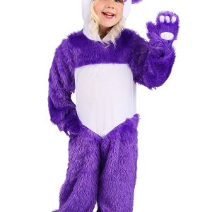 Girl's Toddler Furry Purple Panda Costume