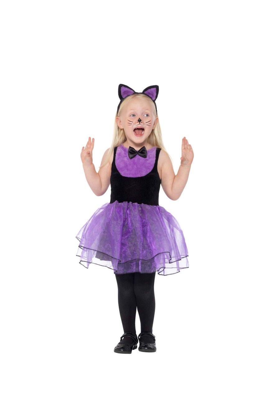 Girl's Toddler Purple Cat Costume