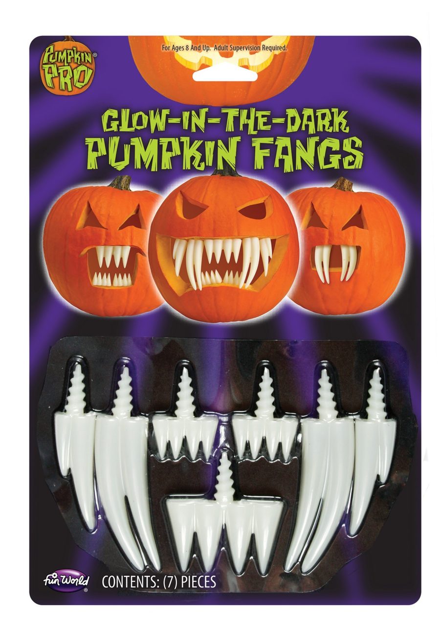 Glow in the Dark Pumpkin Fangs Prop