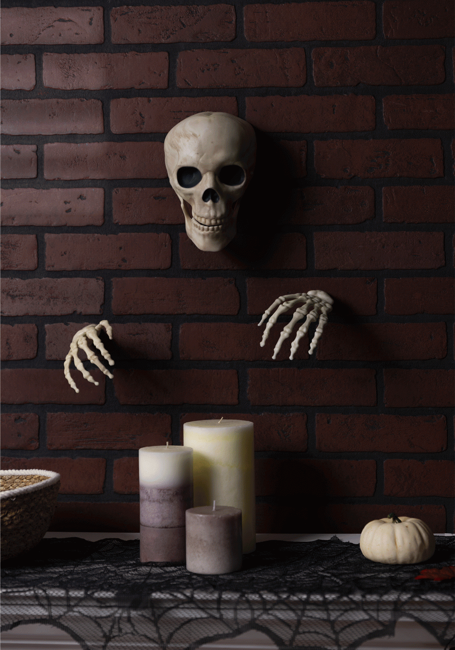 Glow in the Dark Thru the Wall Skeleton Prop