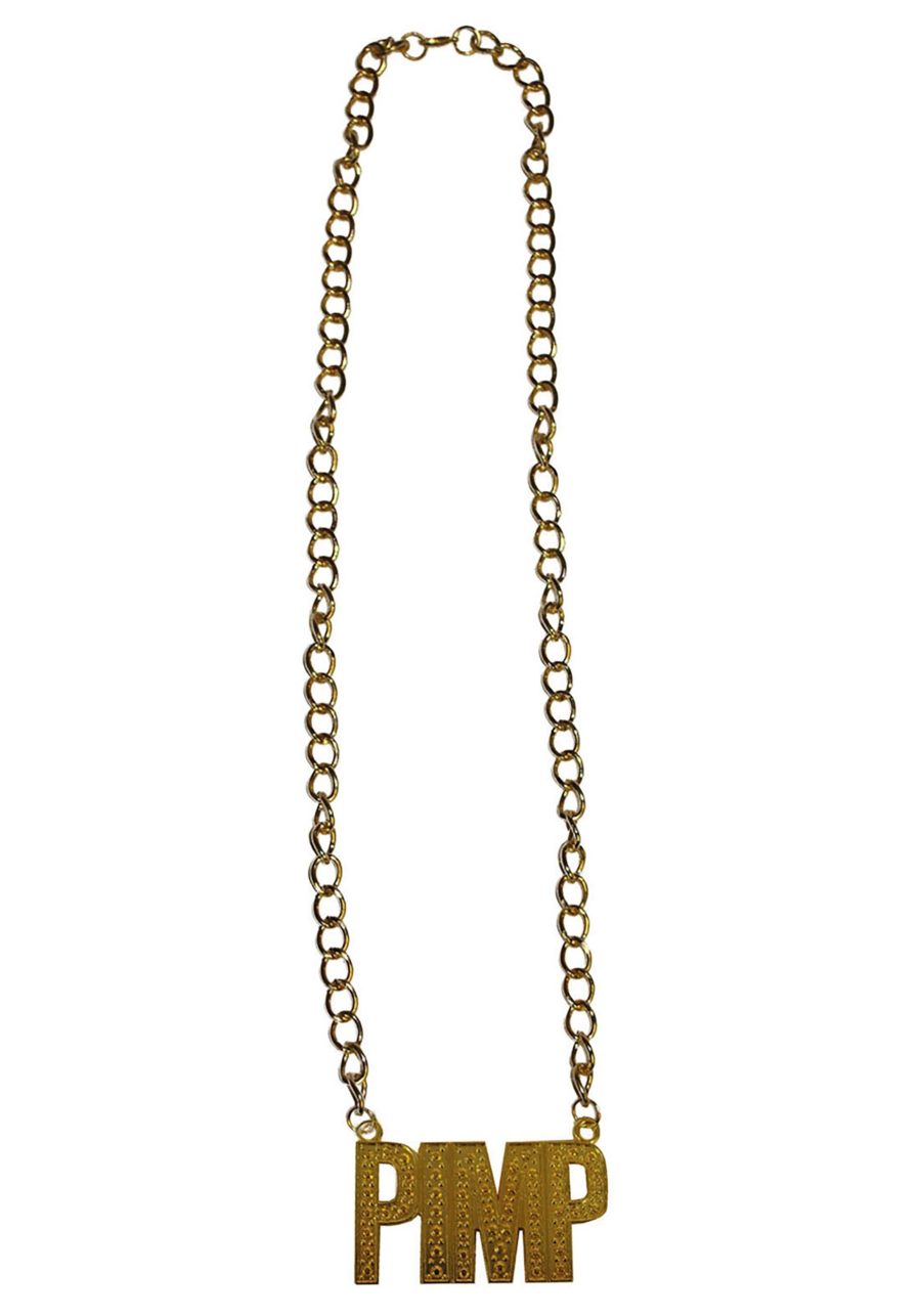 Gold Pimp Necklace Costume Accessory