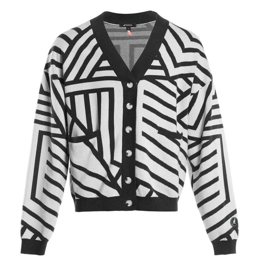 Graffiti Cardigan - White/Black / M