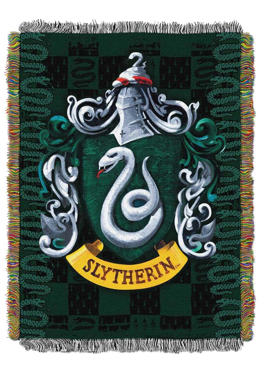 Harry Potter Slytherin Shield Woven Tapestry Blanket