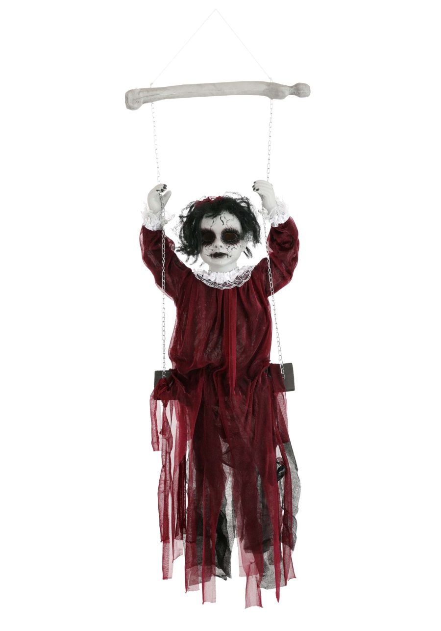 Haunted Swing Girl with 20 Lights & Sounds Decoration