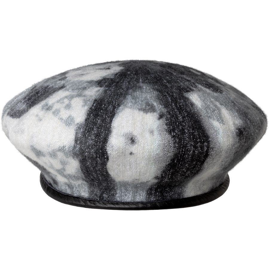 Heathered Tie Dye Beret - Black/Grey / L