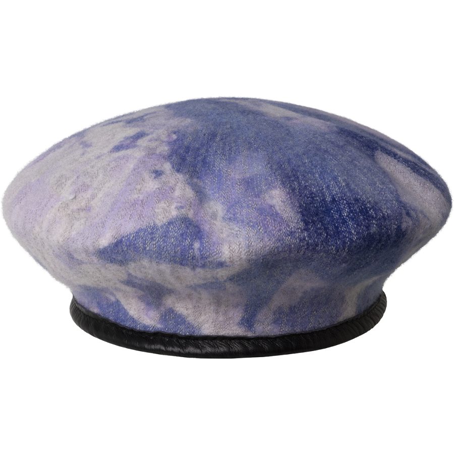 Heathered Tie Dye Beret - Glacier/Starry Blue / L