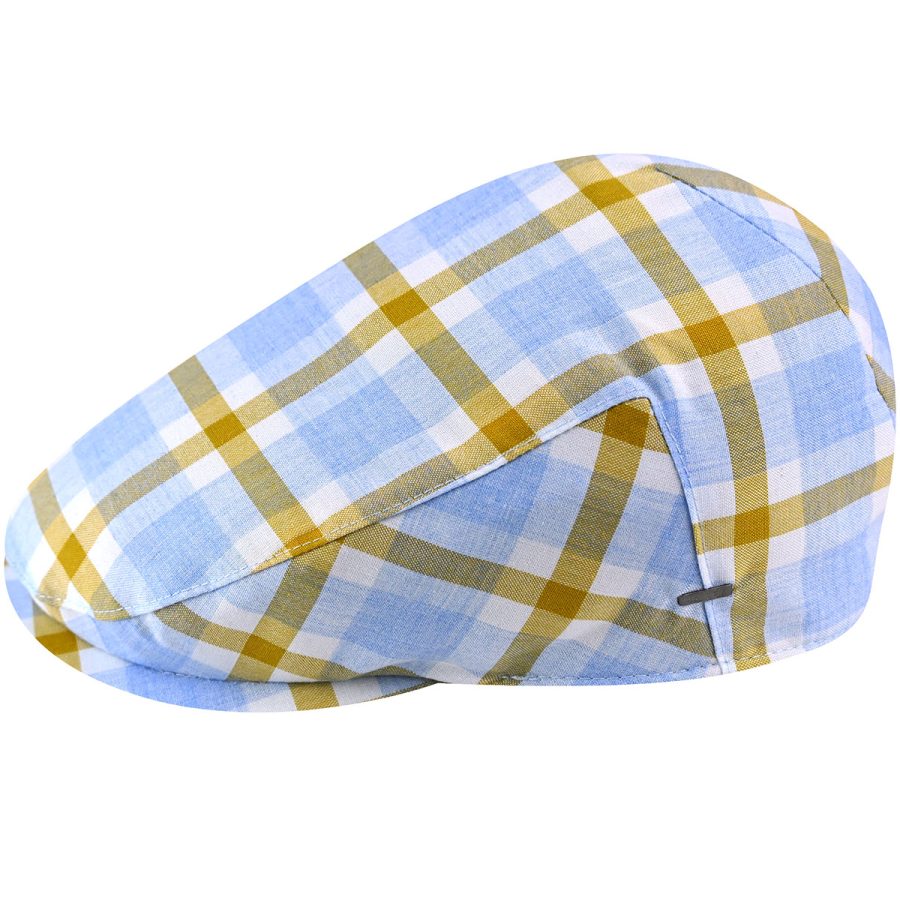 Helmer Flat Cap - Light Blue Plaid / S