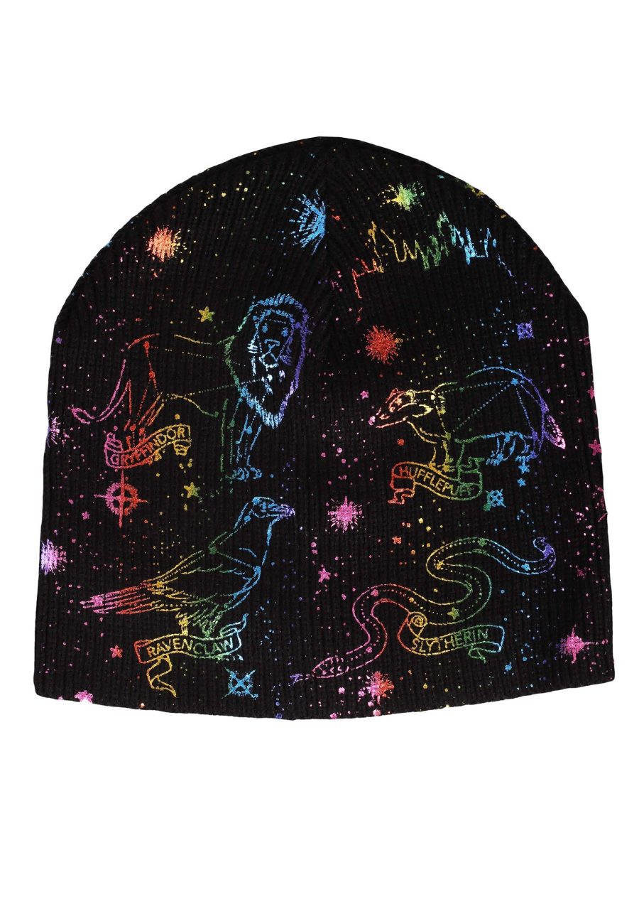 Hogwarts House Emblem Constellations Knit Hat