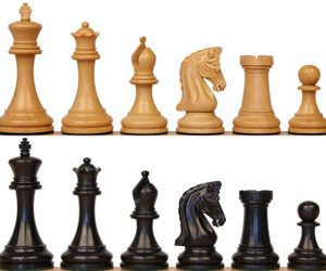 Imperial Series Staunton Chess Set with Ebony & Boxwood Pieces - 3.75 King