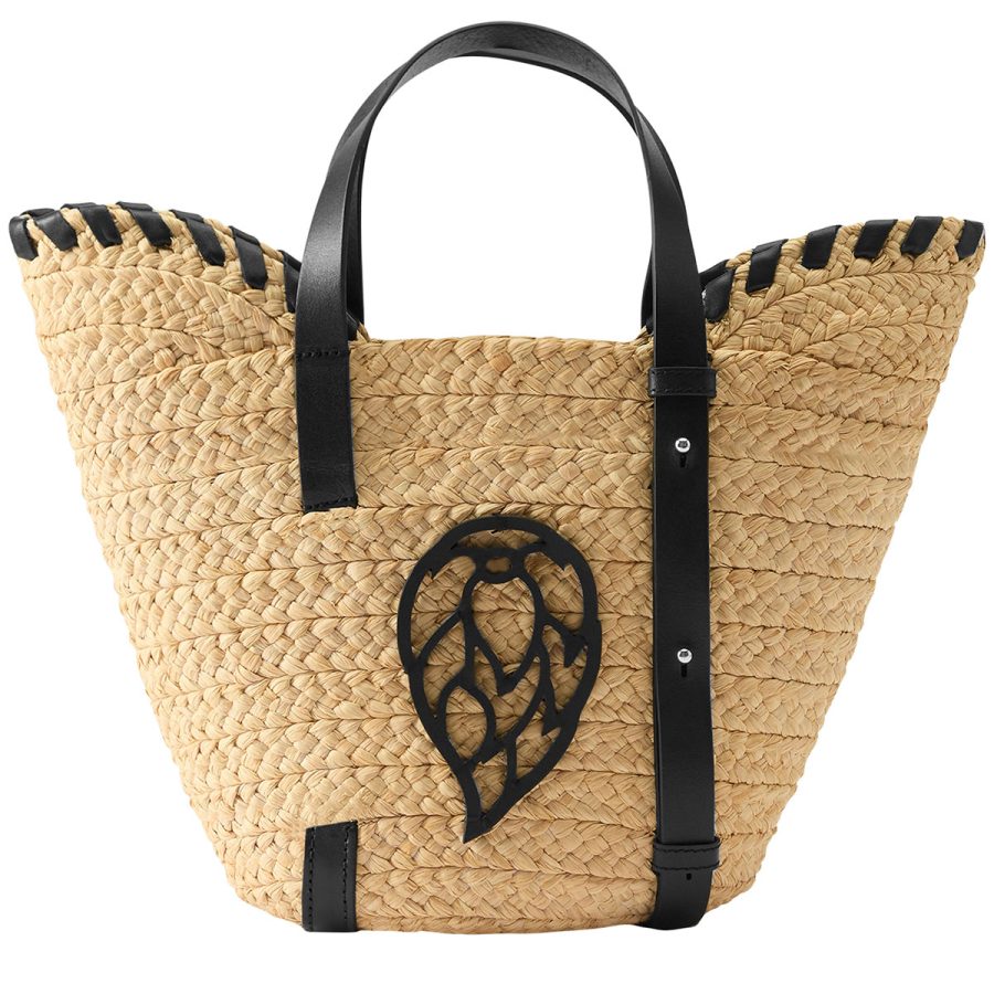 Ines Whipstitch Basket - Natural/Black / misc