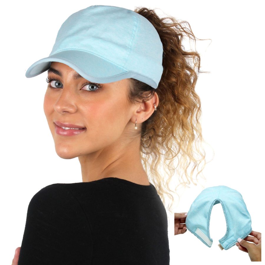 Jenny Heathered PonyFlo ® Baseball - Light Blue/1SFM