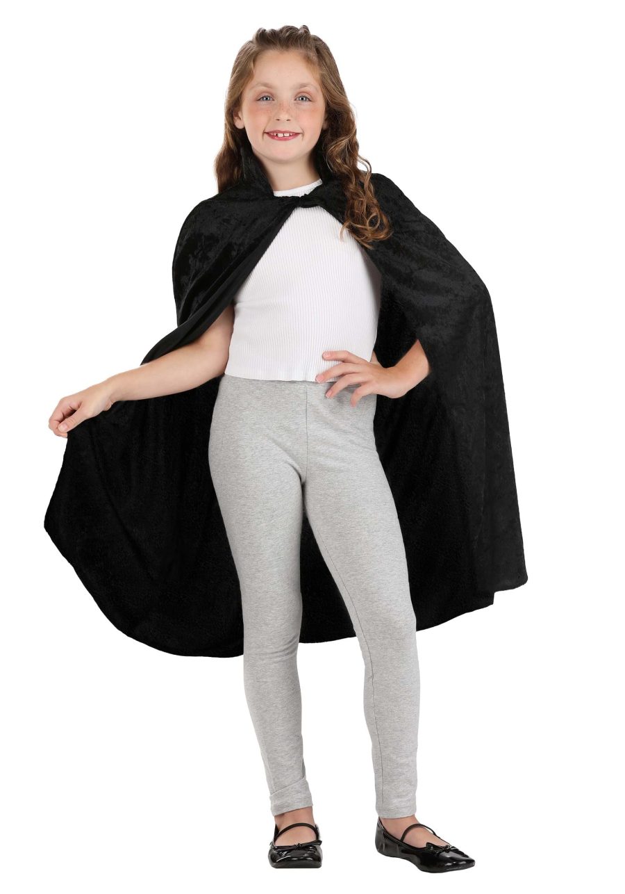 Kid's Black Velveteen Cape