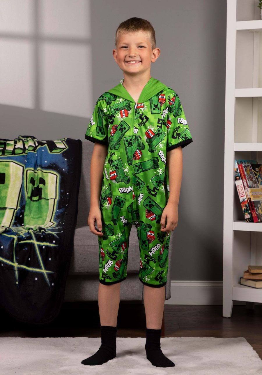 Kid's Minecraft Creeper Romper