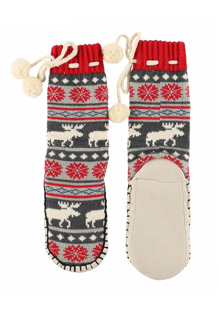 Kids Moose Fair Isle Mukluk Slippers