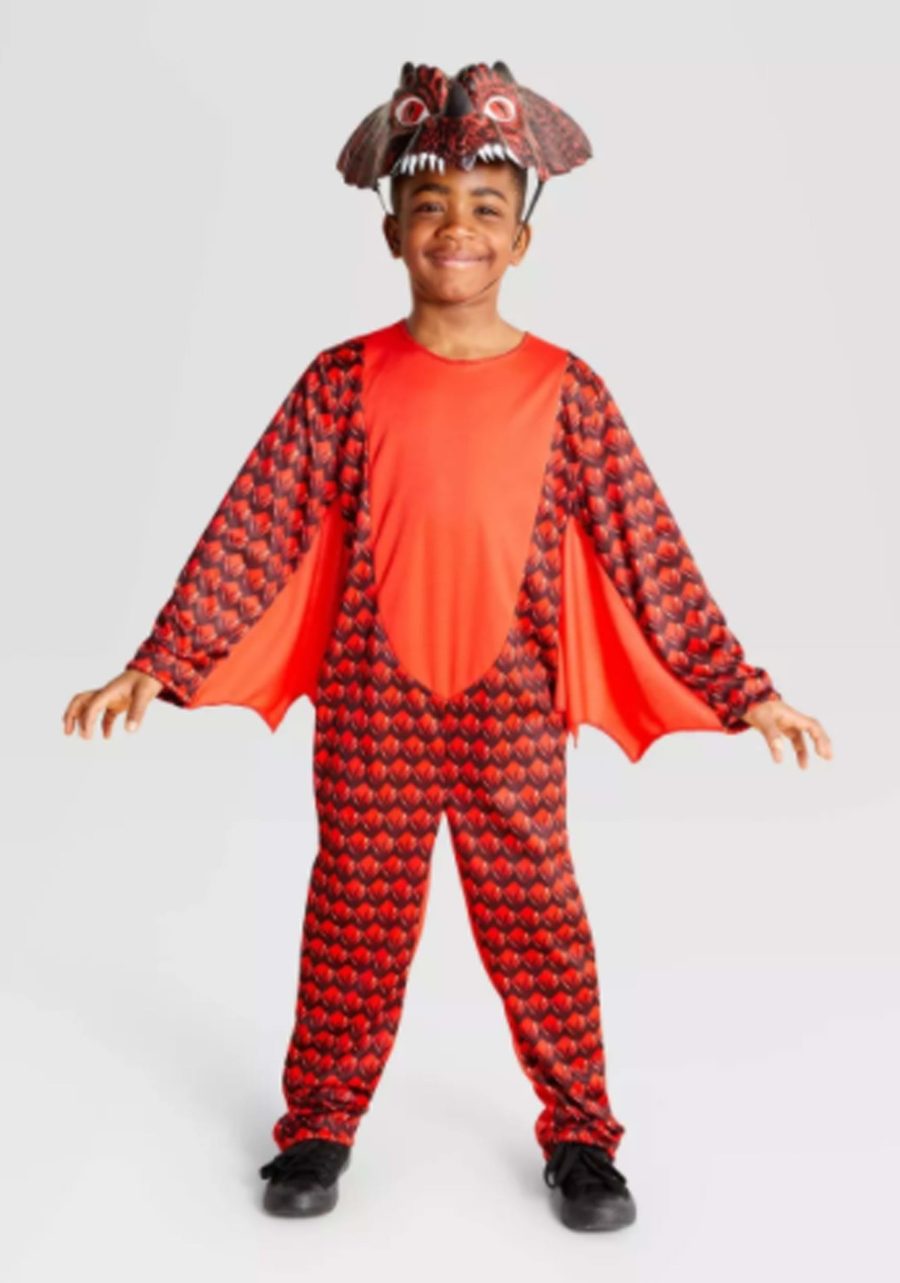 Kids Red Fiery Dragon Costume