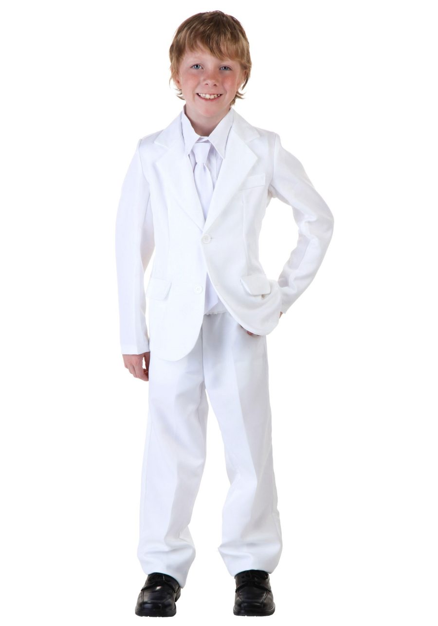 Kids White Suit Costume