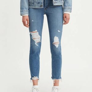 Levi's 724 High Rise Slim Straight Crop Ripped Women's Jeans 27