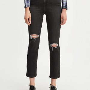 Levi's 724 High Rise Slim Straight Crop Ripped Women's Jeans 27