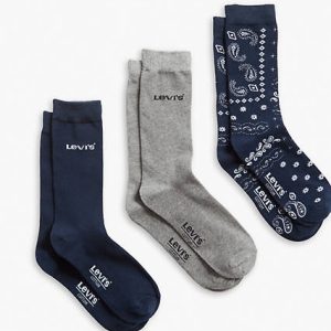 Levi's Bandana Patch Regular Cut Socks (3 Pack) - Men's S