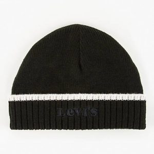 Levi's Lined Cropped Beanie with Modern Vintage Logo - One Size