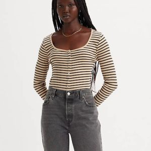 Levi's Long Sleeve Britt Snap Front Top - Women's S