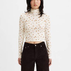 Levi's Moon Ribbed Turtleneck Top - Women's S