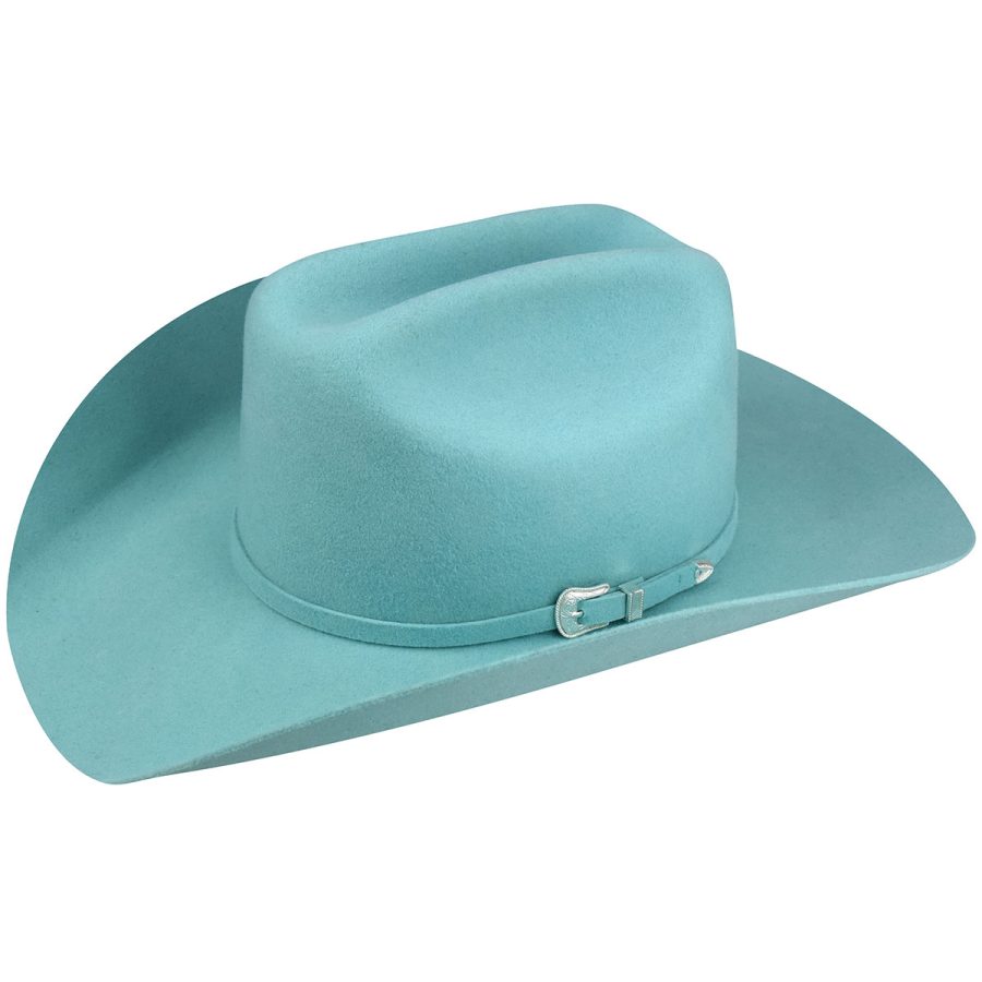 Lightning 4X Cowboy Western Hat - Blue Turquoise / 6-1/2