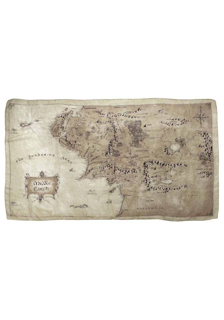 Lightweight Scarf Map of Middle Earth Lord of the Rings