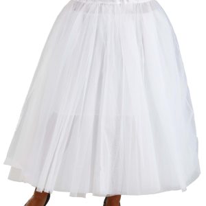 Long Full Length White Deluxe Petticoat