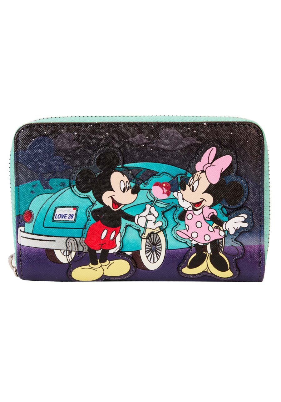 Loungefly Mickey & Minnie Date Night Drive-In Zip Wallet