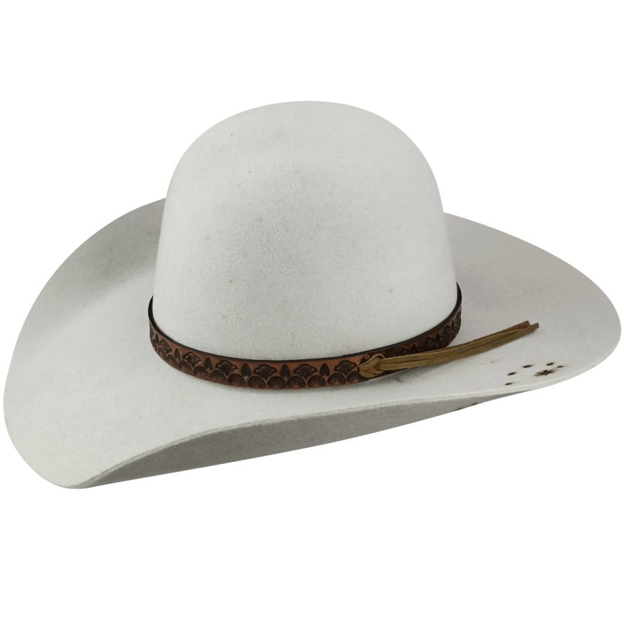 Marana 2X Open Crown Western Hat - White Flock / 6 3/4