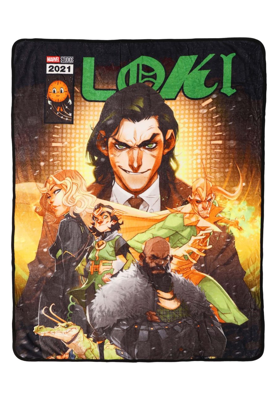 Marvel Loki Variant Comic Art Micro Raschel Throw