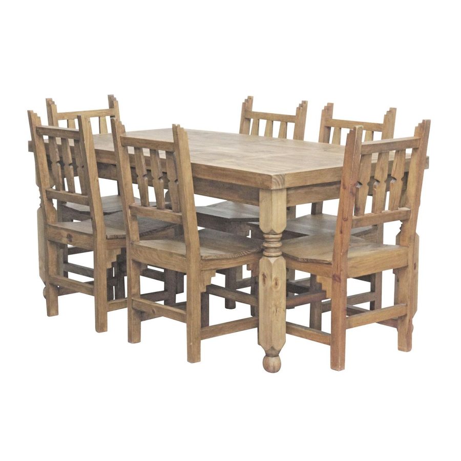 Medium Lyon Dining Table w/ Six New Mexico Chairs