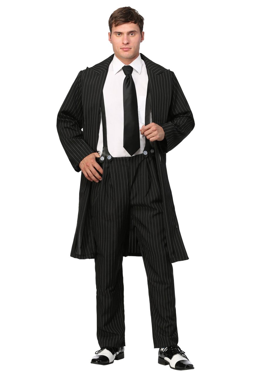 Men's Black Zoot Suit Gangster Costume