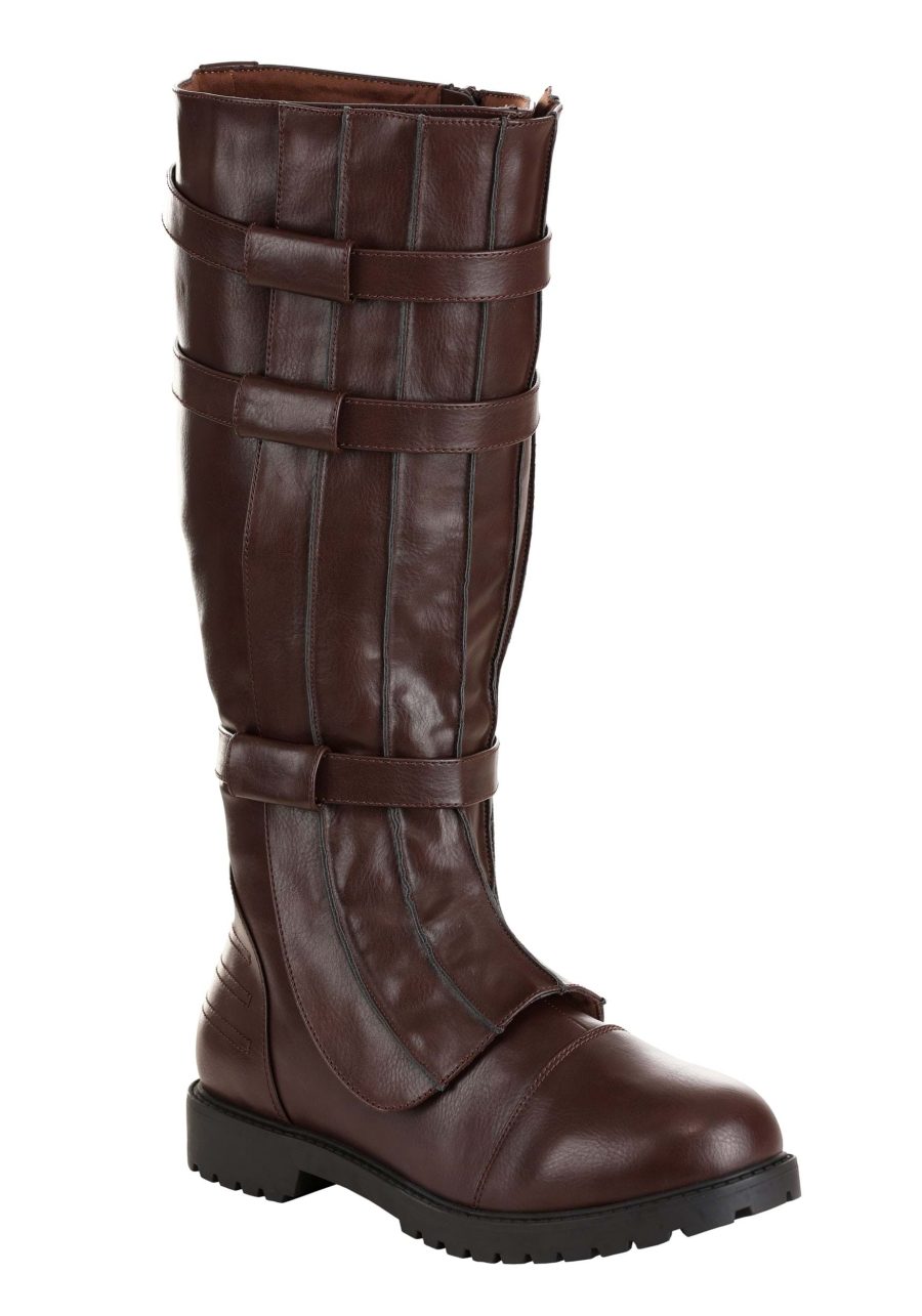 Men's Brown Costume Boots with Straps