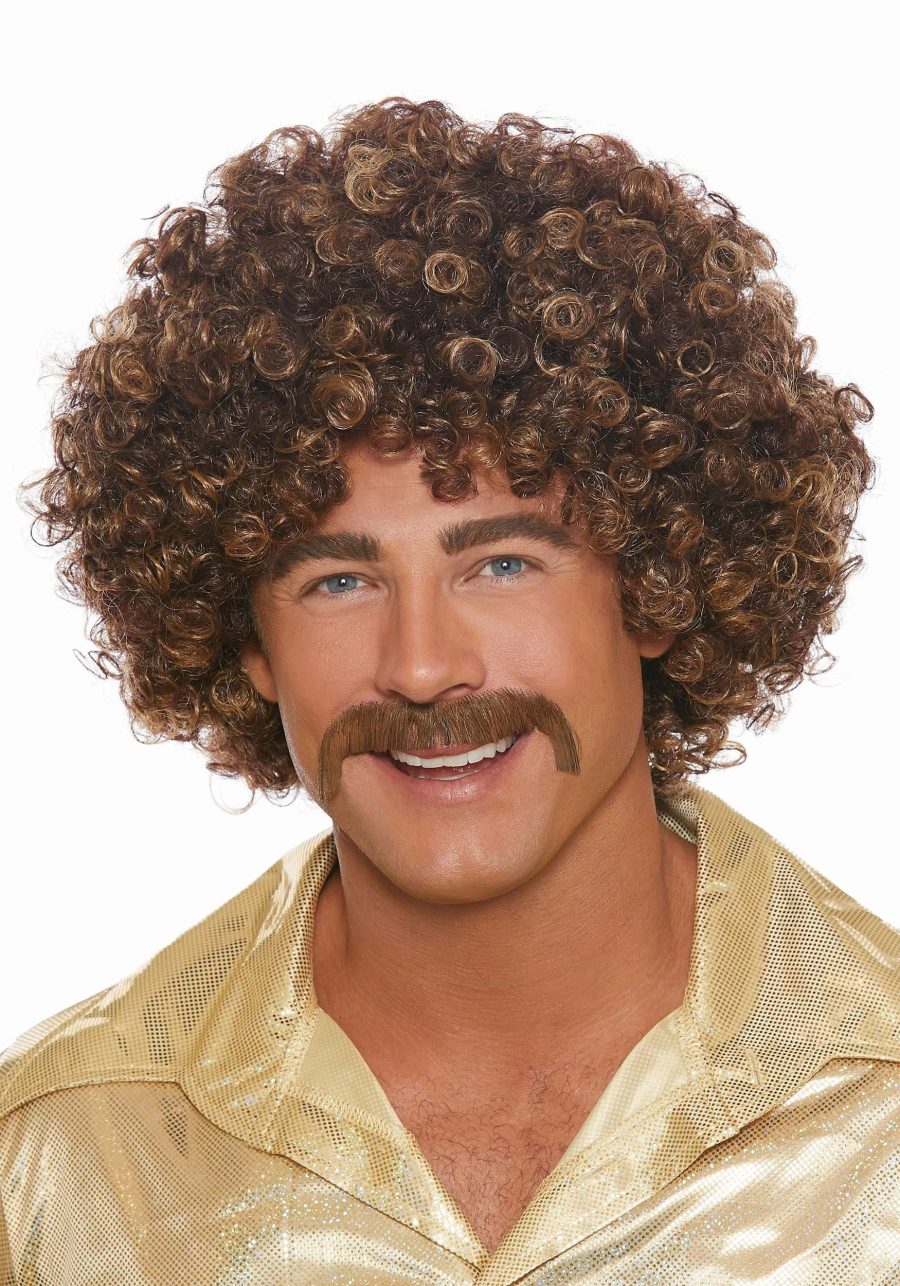 Men's Brown Disco Costume Wig