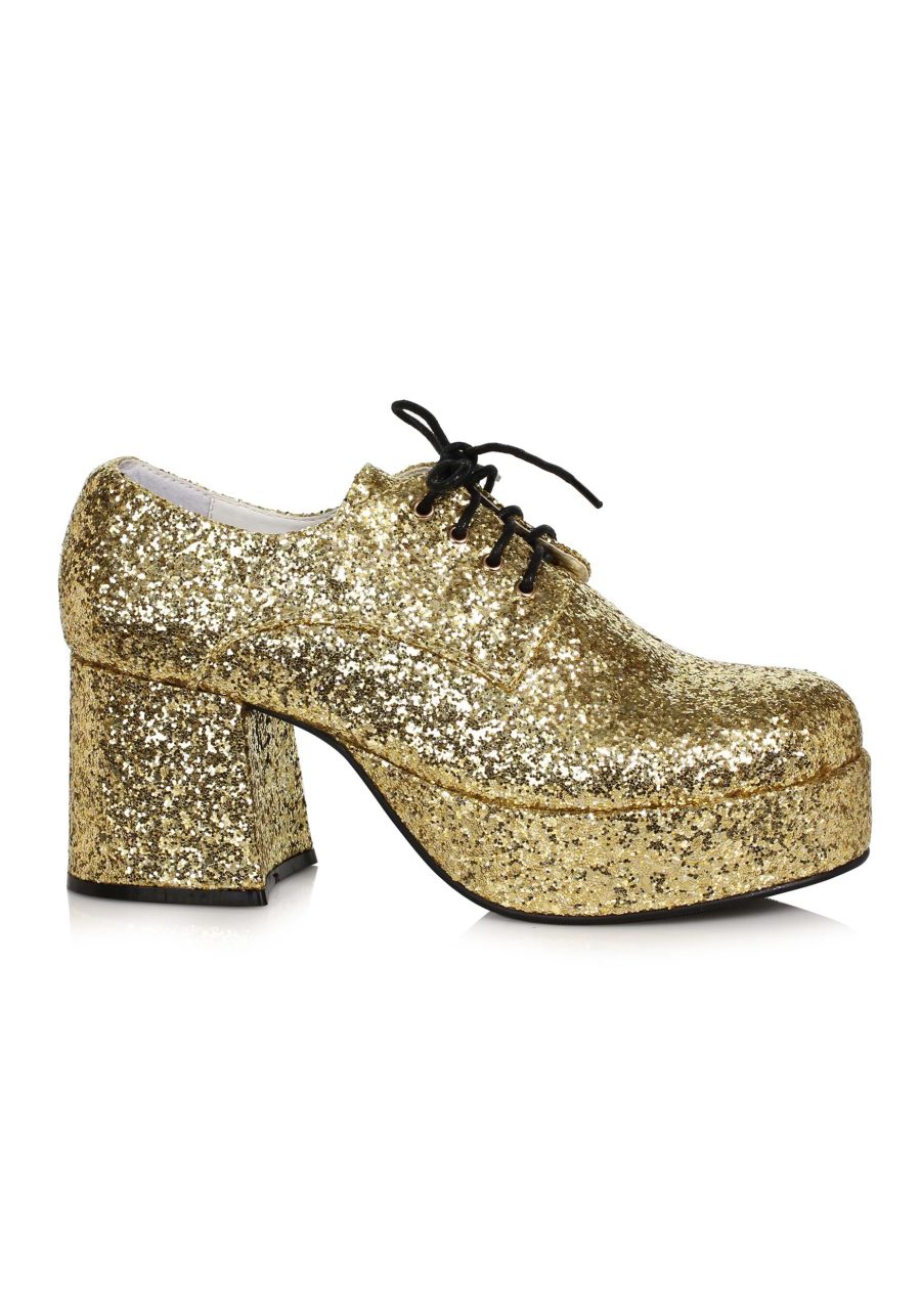 Men's Gold Glitter Platform Shoes